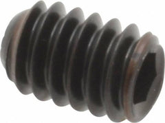 Holo-Krome - 1/4-20 UNC, 3/8" OAL, Internal Knurl Point Set Screw - Grade 8 Alloy Steel, 1/8" Key - Industrial Tool & Supply