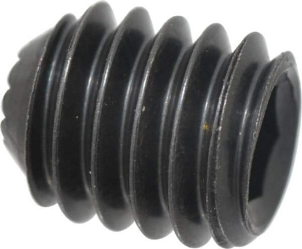 Holo-Krome - 5/16-18 UNC, 3/8" OAL, Internal Knurl Point Set Screw - Grade 8 Alloy Steel, 5/32" Key - Industrial Tool & Supply