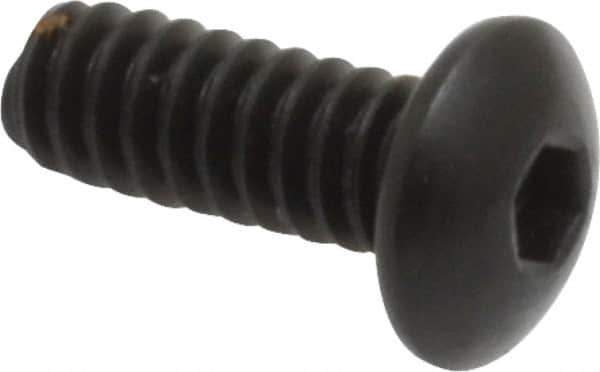 Holo-Krome - #6-32 UNC Hex Socket Drive, Button Screw - Alloy Steel, Black Oxide Finish, Fully Threaded, 3/8" Length Under Head - Industrial Tool & Supply