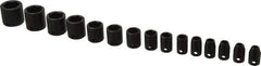 Proto - 15 Piece 3/8" Drive Impact Socket Set - 6 Points, 1/4" to 1" Range, Inch Measurement Standard - Industrial Tool & Supply
