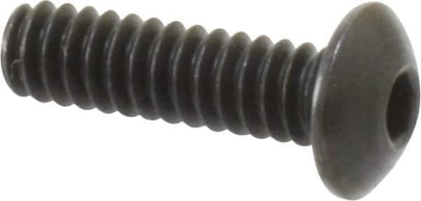 Holo-Krome - #6-32 UNC Hex Socket Drive, Button Screw - Alloy Steel, Black Oxide Finish, Fully Threaded, 1/2" Length Under Head - Industrial Tool & Supply