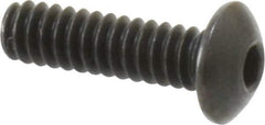 Holo-Krome - #6-32 UNC Hex Socket Drive, Button Screw - Alloy Steel, Black Oxide Finish, Fully Threaded, 1/2" Length Under Head - Industrial Tool & Supply