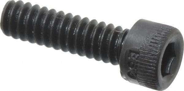 Made in USA - #6-32 UNC Hex Socket Drive, Socket Cap Screw - Alloy Steel, Black Oxide Finish, Fully Threaded, 1/2" Length Under Head - Industrial Tool & Supply