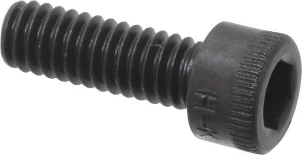 Made in USA - #8-32 UNC Hex Socket Drive, Socket Cap Screw - Alloy Steel, Black Oxide Finish, Fully Threaded, 1/2" Length Under Head - Industrial Tool & Supply