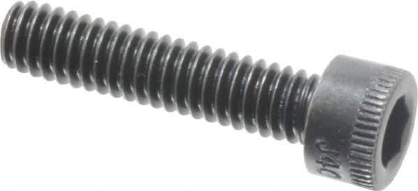 Made in USA - #8-32 UNC Hex Socket Drive, Socket Cap Screw - Alloy Steel, Black Oxide Finish, Fully Threaded, 3/4" Length Under Head - Industrial Tool & Supply