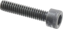 Made in USA - #8-32 UNC Hex Socket Drive, Socket Cap Screw - Alloy Steel, Black Oxide Finish, Fully Threaded, 3/4" Length Under Head - Industrial Tool & Supply