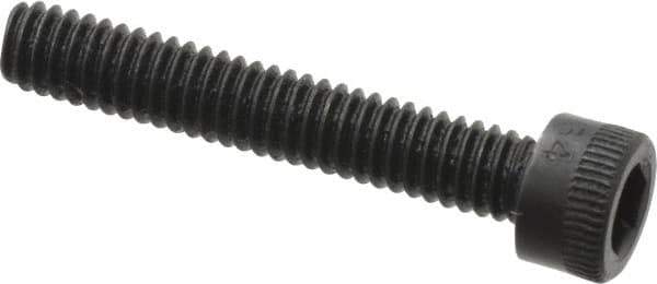 Made in USA - #8-32 UNC Hex Socket Drive, Socket Cap Screw - Alloy Steel, Black Oxide Finish, Fully Threaded, 1" Length Under Head - Industrial Tool & Supply