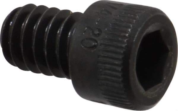 Made in USA - 1/4-20 UNC Hex Socket Drive, Socket Cap Screw - Alloy Steel, Black Oxide Finish, Fully Threaded, 3/8" Length Under Head - Industrial Tool & Supply