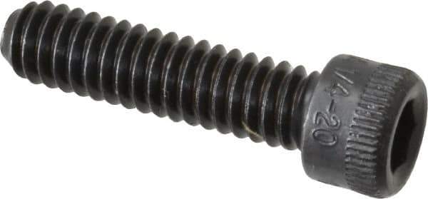 Made in USA - 1/4-20 UNC Hex Socket Drive, Socket Cap Screw - Alloy Steel, Black Oxide Finish, Fully Threaded, 1" Length Under Head - Industrial Tool & Supply