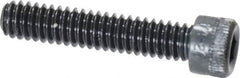 Made in USA - 1/4-20 UNC Hex Socket Drive, Socket Cap Screw - Alloy Steel, Black Oxide Finish, Fully Threaded, 1-1/4" Length Under Head - Industrial Tool & Supply