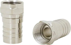 Ideal - Straight, F Type Twist On Coaxial Connector - Compatible with RG59, Brass Contact, Brass Body - Industrial Tool & Supply