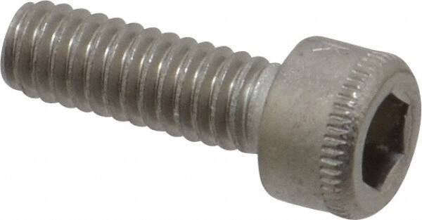 Holo-Krome - #8-32 UNC Hex Socket Drive, Socket Cap Screw - Grade 18-8 Stainless Steel, Passivated Finish, Fully Threaded, 1/2" Length Under Head - Industrial Tool & Supply