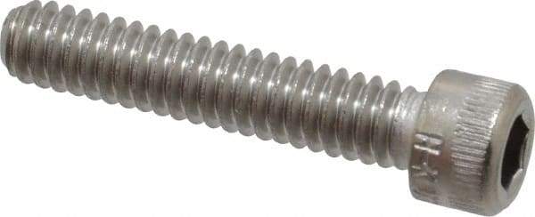 Holo-Krome - 1/4-20 UNC Hex Socket Drive, Socket Cap Screw - Grade 18-8 Stainless Steel, Passivated Finish, Fully Threaded, 1-1/4" Length Under Head - Industrial Tool & Supply