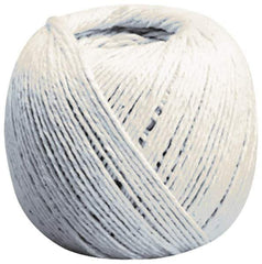 Made in USA - #60, 270' Cotton Twine Ball - 96 Lbs. Breaking Strength, Natural (Color), 540 Ft. per Lb. - Industrial Tool & Supply