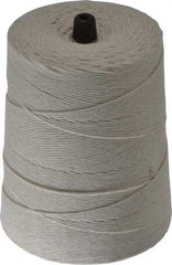 Made in USA - 0.62 Inch Diameter, 12 Ply, Cotton Twine Spool - 30 Lbs. Breaking Strength, White, 1,680 Ft. per Lb. - Industrial Tool & Supply