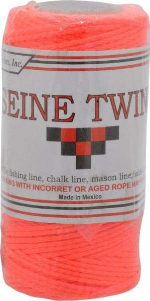 Value Collection - Nylon Braided Twine - 155 Lbs. Breaking Strength, Orange - Industrial Tool & Supply