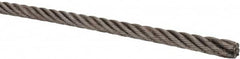 1/4 Inch Diameter Hoisting Wire Rope 5,480 Lbs. Breaking Strength, 6 x 19 Fiber Core