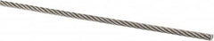 1/16 Inch Diameter Stainless Steel Wire Rope 480 Lbs. Breaking Strength, Material Grade 304, 7 x 7 Strand Core