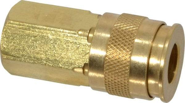 Value Collection - 1/4 Female NPT Universal Pneumatic Hose Coupler - Brass, 1/4" Body Diam - Industrial Tool & Supply