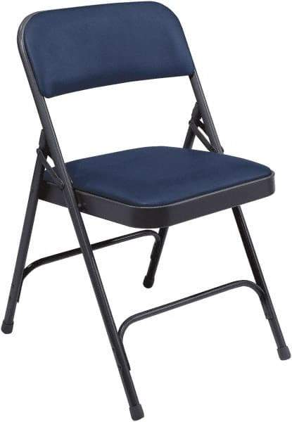 NPS - 18-3/4" Wide x 20-1/4" Deep x 29-1/2" High, Vinyl Folding Chair with Vinyl Padded Seat - Dark Midnight Blue - Industrial Tool & Supply