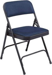 NPS - 18-3/4" Wide x 20-1/4" Deep x 29-1/2" High, Vinyl Folding Chair with Vinyl Padded Seat - Dark Midnight Blue - Industrial Tool & Supply