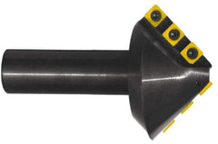 Cutting Tool Technologies - 82° Included Angle, 2.82" Max Cut Diam, 2.82mm Body Diam, 1" Shank Diam, Indexable Countersink - 1.32" LOC, 6 Square Inserts, SNMG 322 Insert Style, Negative Rake, Series NLC - Industrial Tool & Supply