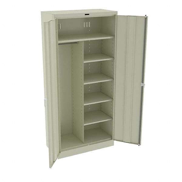 Tennsco - 6 Shelf Combination Storage Cabinet - Steel, 36" Wide x 18" Deep x 78" High, Putty - Industrial Tool & Supply