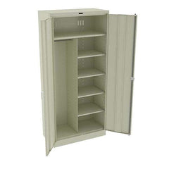 Tennsco - 6 Shelf Combination Storage Cabinet - Steel, 36" Wide x 18" Deep x 78" High, Putty - Industrial Tool & Supply