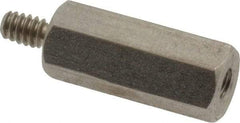 Electro Hardware - #4-40, 13/16" OAL, 1/4" Across Flats, Stainless Steel Hex Male/Female Circuit Board Standoffs - 1/4" Thread Depth, 5/8" Body Length, Bright Finish - Industrial Tool & Supply