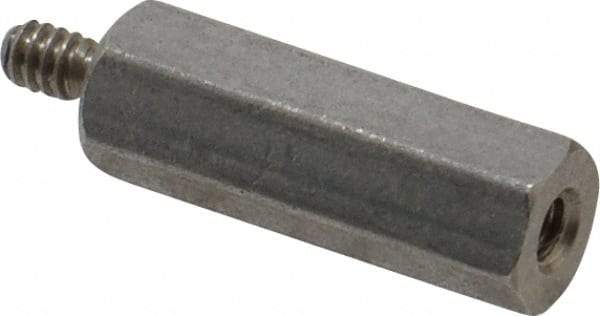 Electro Hardware - #4-40, 15/16" OAL, 1/4" Across Flats, Stainless Steel Hex Male/Female Circuit Board Standoffs - 1/4" Thread Depth, 3/4" Body Length, Bright Finish - Industrial Tool & Supply