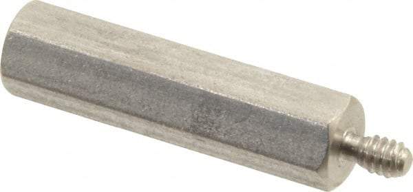 Electro Hardware - #4-40, 1-3/16" OAL, 1/4" Across Flats, Stainless Steel Hex Male/Female Circuit Board Standoffs - 1/4" Thread Depth, 1" Body Length, Bright Finish - Industrial Tool & Supply