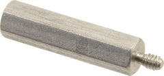 Electro Hardware - #4-40, 1-3/16" OAL, 1/4" Across Flats, Stainless Steel Hex Male/Female Circuit Board Standoffs - 1/4" Thread Depth, 1" Body Length, Bright Finish - Industrial Tool & Supply