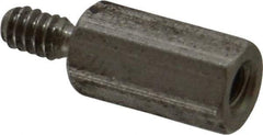 Electro Hardware - #6-32, 3/4" OAL, 1/4" Across Flats, Stainless Steel Hex Male/Female Circuit Board Standoffs - 3/8" Thread Depth, 1/2" Body Length, Bright Finish - Industrial Tool & Supply