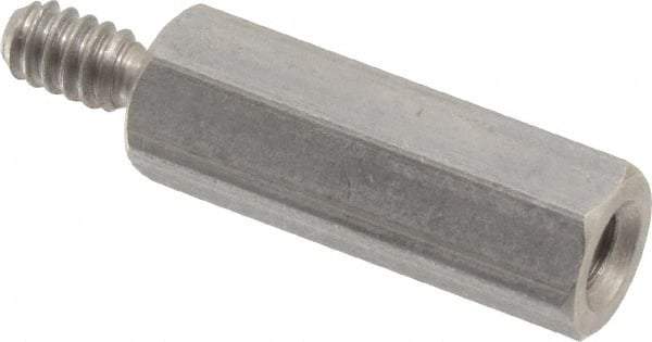 Electro Hardware - #6-32, 1" OAL, 1/4" Across Flats, Stainless Steel Hex Male/Female Circuit Board Standoffs - 3/8" Thread Depth, 3/4" Body Length, Bright Finish - Industrial Tool & Supply