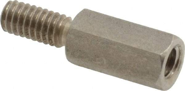 Electro Hardware - #8-32, 7/8" OAL, 1/4" Across Flats, Stainless Steel Hex Male/Female Circuit Board Standoffs - 7/16" Thread Depth, 1/2" Body Length, Bright Finish - Industrial Tool & Supply