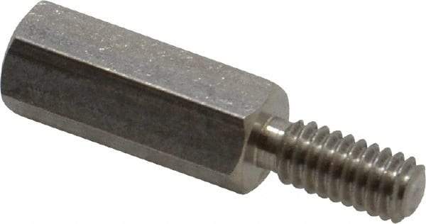 Electro Hardware - #8-32, 1" OAL, 1/4" Across Flats, Stainless Steel Hex Male/Female Circuit Board Standoffs - 7/16" Thread Depth, 5/8" Body Length, Bright Finish - Industrial Tool & Supply