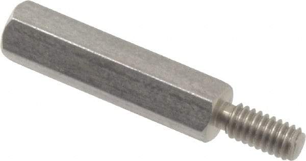 Electro Hardware - #8-32, 1-3/8" OAL, 1/4" Across Flats, Stainless Steel Hex Male/Female Circuit Board Standoffs - 7/16" Thread Depth, 1" Body Length, Bright Finish - Industrial Tool & Supply