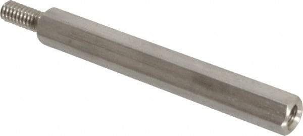 Electro Hardware - #8-32, 2-3/8" OAL, 1/4" Across Flats, Stainless Steel Hex Male/Female Circuit Board Standoffs - 7/16" Thread Depth, 2" Body Length, Bright Finish - Industrial Tool & Supply
