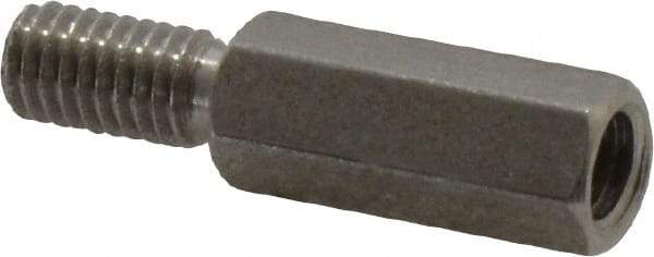 Electro Hardware - #10-32, 1" OAL, 1/4" Across Flats, Stainless Steel Hex Male/Female Circuit Board Standoffs - 1/2" Thread Depth, 5/8" Body Length, Bright Finish - Industrial Tool & Supply