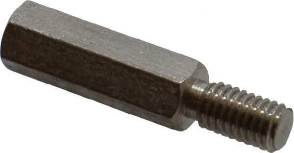 Electro Hardware - #10-32, 1-1/8" OAL, 1/4" Across Flats, Stainless Steel Hex Male/Female Circuit Board Standoffs - 1/2" Thread Depth, 3/4" Body Length, Bright Finish - Industrial Tool & Supply