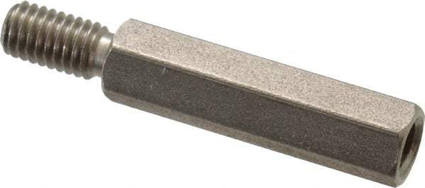 Electro Hardware - #10-32, 1-3/8" OAL, 1/4" Across Flats, Stainless Steel Hex Male/Female Circuit Board Standoffs - 1/2" Thread Depth, 1" Body Length, Bright Finish - Industrial Tool & Supply