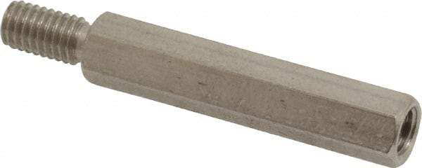 Electro Hardware - #10-32, 1-5/8" OAL, 1/4" Across Flats, Stainless Steel Hex Male/Female Circuit Board Standoffs - 1/2" Thread Depth, 1-1/4" Body Length, Bright Finish - Industrial Tool & Supply