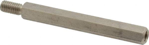 Electro Hardware - #10-32, 2-3/8" OAL, 1/4" Across Flats, Stainless Steel Hex Male/Female Circuit Board Standoffs - 1/2" Thread Depth, 2" Body Length, Bright Finish - Industrial Tool & Supply