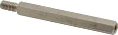 Electro Hardware - #10-32, 2-3/8" OAL, 1/4" Across Flats, Stainless Steel Hex Male/Female Circuit Board Standoffs - 1/2" Thread Depth, 2" Body Length, Bright Finish - Industrial Tool & Supply