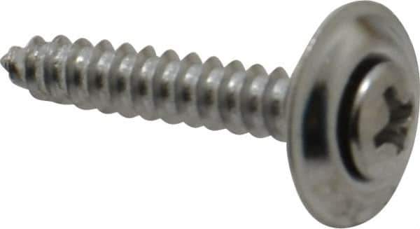 Value Collection - #8 Sems Oval Head Phillips Sheet Metal Screw - Steel, 1" OAL, Grade 2 - Industrial Tool & Supply
