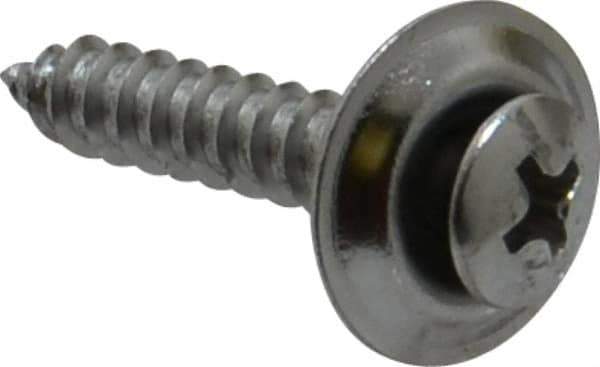 Value Collection - #10 Sems Oval Head Phillips Sheet Metal Screw - Steel, 1" OAL, Grade 2 - Industrial Tool & Supply