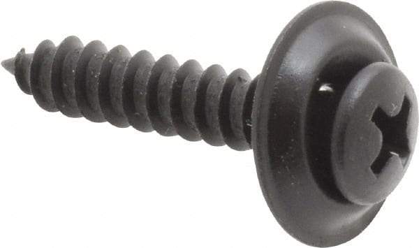 Value Collection - #10 Sems Oval Head Phillips Sheet Metal Screw - Steel, 1" OAL, Grade 2 - Industrial Tool & Supply