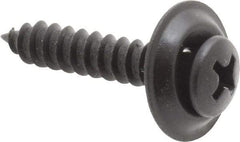 Value Collection - #10 Sems Oval Head Phillips Sheet Metal Screw - Steel, 1" OAL, Grade 2 - Industrial Tool & Supply