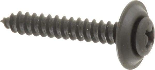 Value Collection - #10 Sems Oval Head Phillips Sheet Metal Screw - Steel, 1-1/4" OAL, Grade 2 - Industrial Tool & Supply