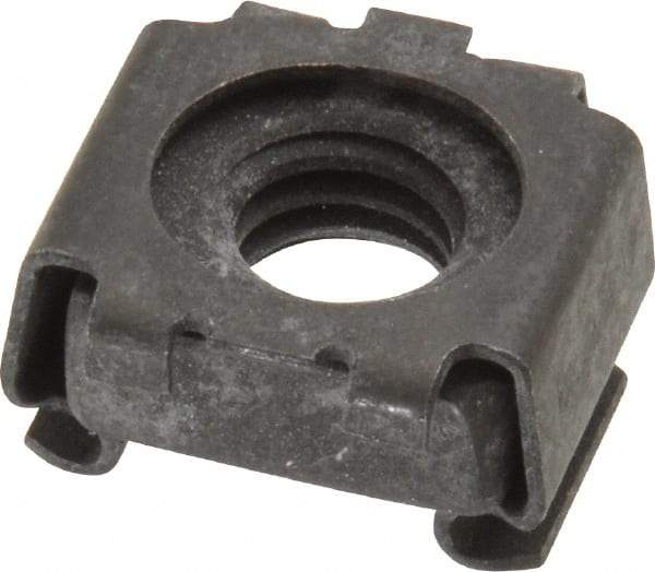 Value Collection - 5/16-18 Screw, 0.023 to 1/16" Thick, Spring Steel Cage Nut - 1/2" Center Edge, Black Phosphate Finish - Industrial Tool & Supply